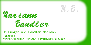 mariann bandler business card